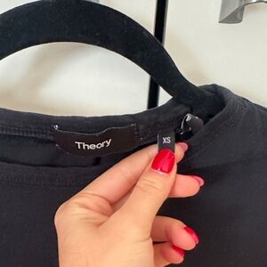 Theory Jet Black Crew Neck Tee